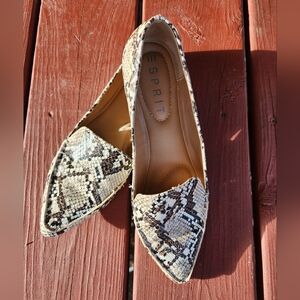 Esprit Snakeskin Print Loafers